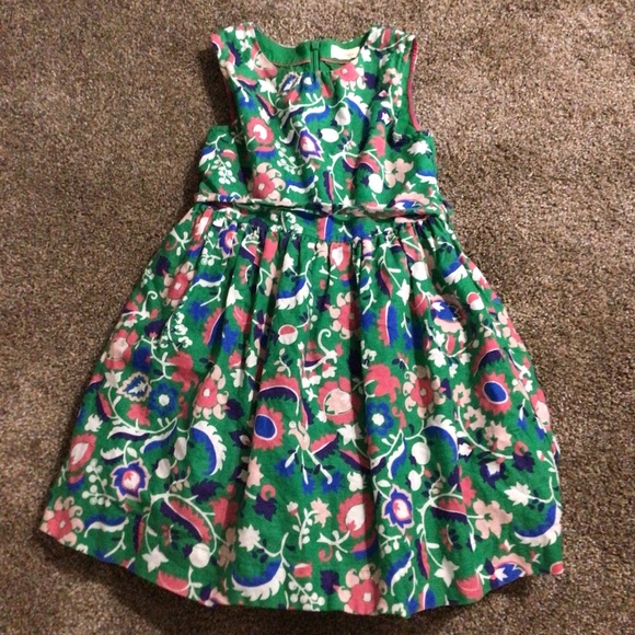 Mini Boden Other - Mini Boden Green Flower Linen Cotton Dress 8 9